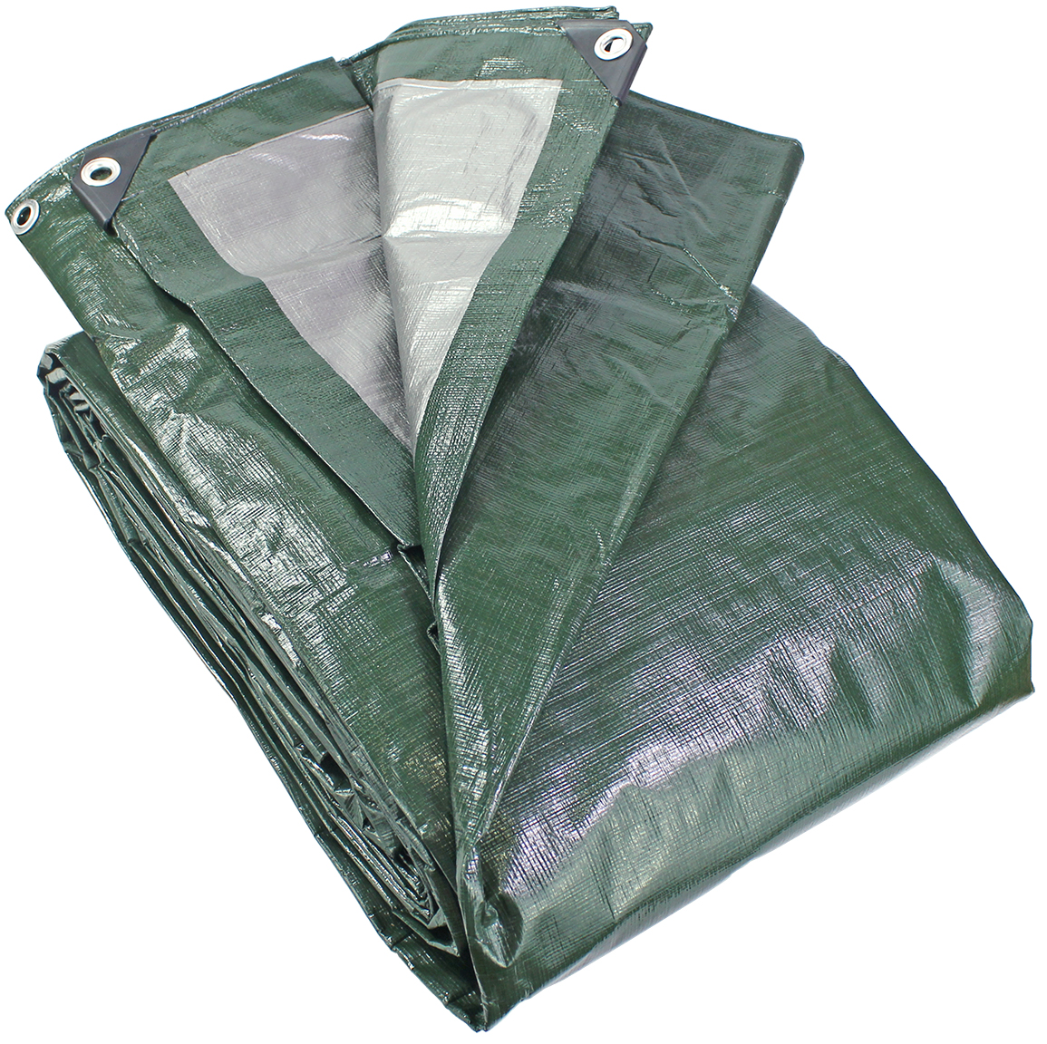 40' X 40' Green/Silver Poly Tarp